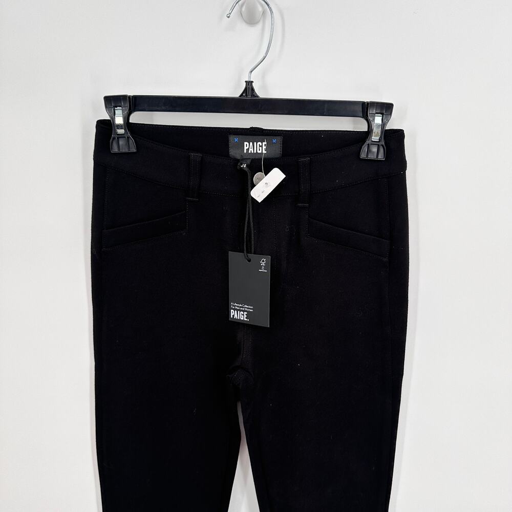 PAIGE NWT Winona Split Front Flare Pant in Black // 00 - Picture 6 of 12